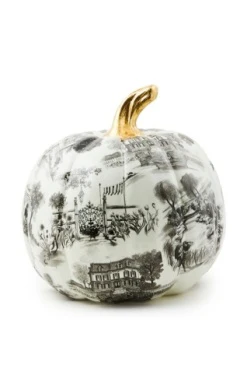 Black Toile Pumpkin - Large - Image 2