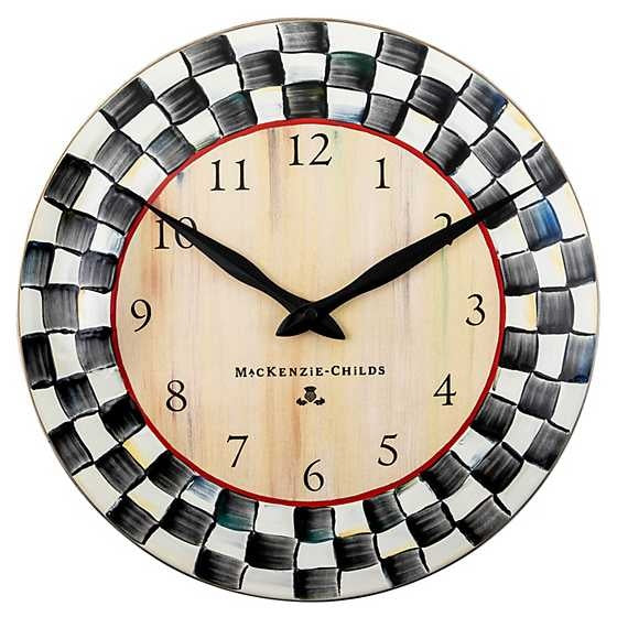 Courtly Check Enamel Clock