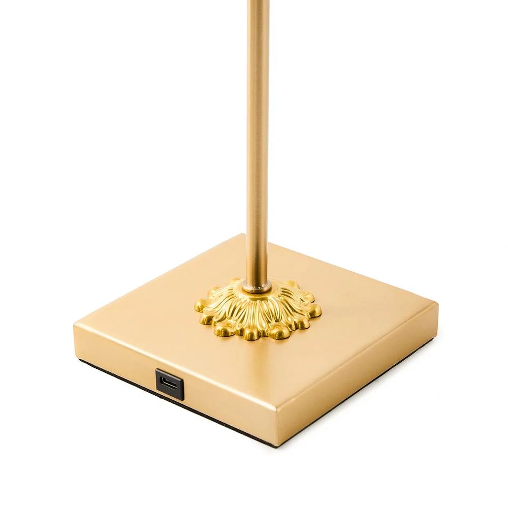 Mocha Check LED Rechargeable Cafe Table Lamp - Image 6
